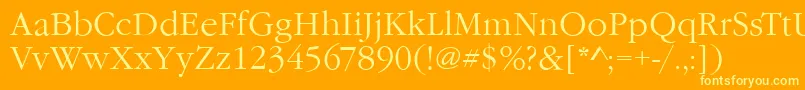 GarfeldNovaLight Font – Yellow Fonts on Orange Background
