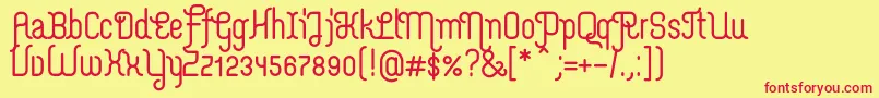 MerijntjeBold Font – Red Fonts on Yellow Background
