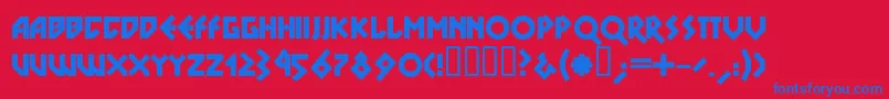 DSNOBL   Font – Blue Fonts on Red Background