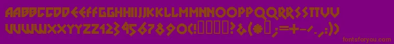 DSNOBL  -fontti – ruskeat fontit violetilla taustalla