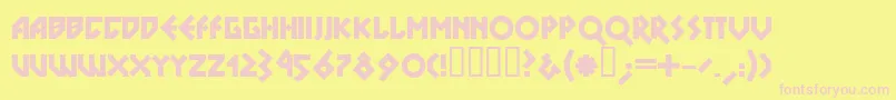 フォントDSNOBL   – ピンクのフォント、黄色の背景