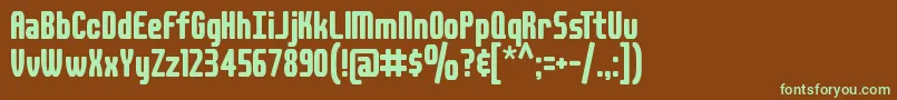 DSPLAID-fontti – vihreät fontit ruskealla taustalla