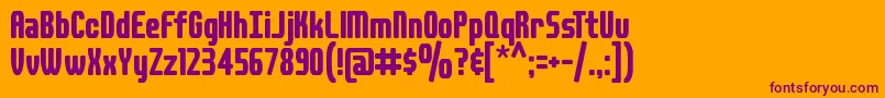 DSPLAID-fontti – violetit fontit oranssilla taustalla