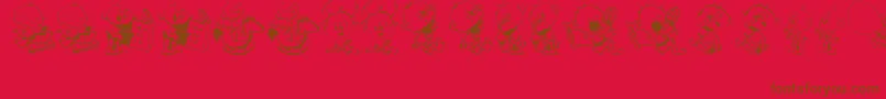 DT Janis  Jeffs Happy Daze Font – Brown Fonts on Red Background