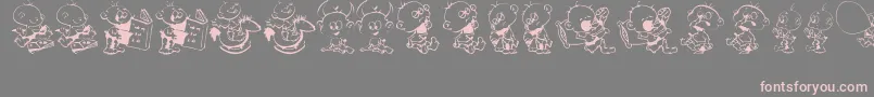 DT Janis  Jeffs Happy Daze Font – Pink Fonts on Gray Background