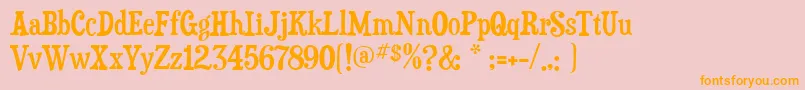 フォントduality – オレンジの文字がピンクの背景にあります。
