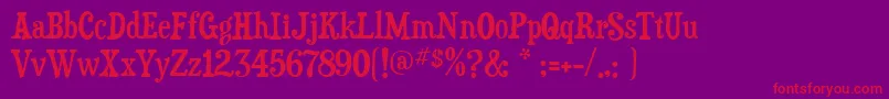 フォントduality – 紫の背景に赤い文字