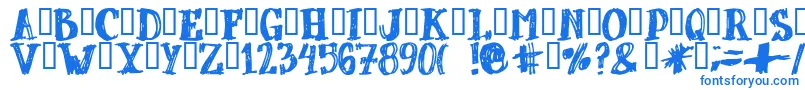 Czcionka DUBBEL   – niebieskie czcionki na białym tle