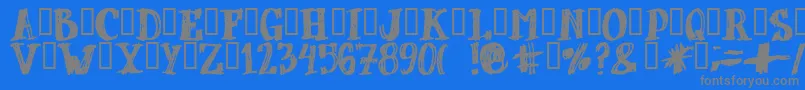 DUBBEL  -Schriftart – Graue Schriften auf blauem Hintergrund