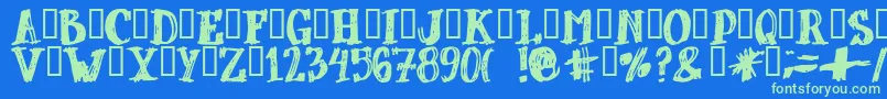 DUBBEL   Font – Green Fonts on Blue Background