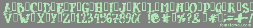 DUBBEL  -fontti – vihreät fontit harmaalla taustalla