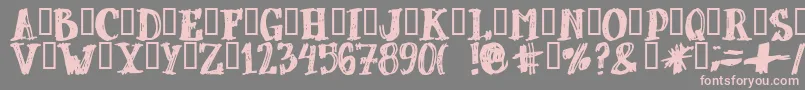 DUBBEL  -fontti – vaaleanpunaiset fontit harmaalla taustalla