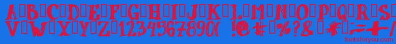 DUBBEL   Font – Red Fonts on Blue Background