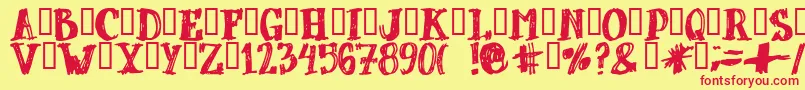 DUBBEL   Font – Red Fonts on Yellow Background