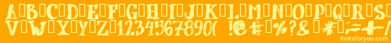 フォントDUBBEL   – オレンジの背景に黄色の文字