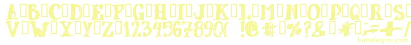 DUBBEL  -Schriftart – Gelbe Schriften auf weißem Hintergrund