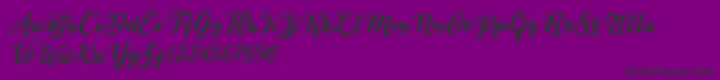 Duck in Shipah Italic-Schriftart – Schwarze Schriften auf violettem Hintergrund