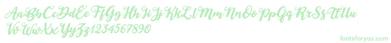 Duck in Shipah Italic-Schriftart – Grüne Schriften auf weißem Hintergrund