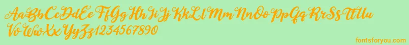 Duck in Shipah Italic Font – Orange Fonts on Green Background