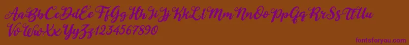 Duck in Shipah Italic Font – Purple Fonts on Brown Background