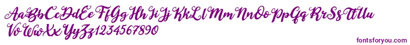 Duck in Shipah Italic-fontti – violetit fontit valkoisella taustalla