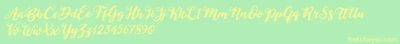 Duck in Shipah Italic Font – Yellow Fonts on Green Background