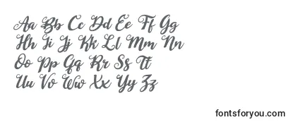 Revisão da fonte Duck in Shipah Italic