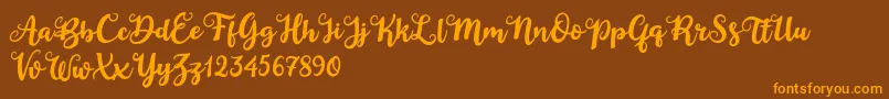 Duck in Shipah Font – Orange Fonts on Brown Background