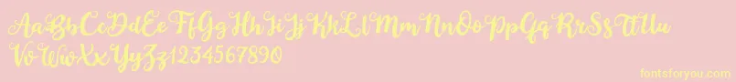 Duck in Shipah Font – Yellow Fonts on Pink Background