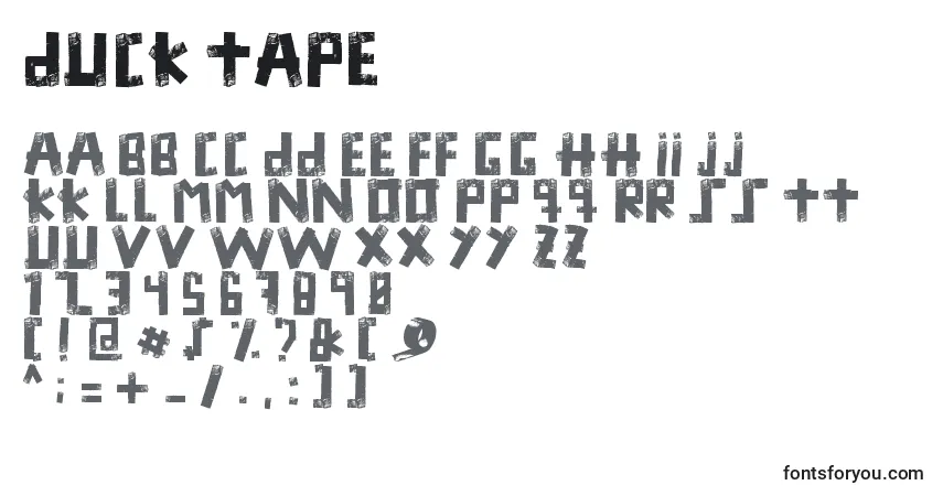 Schriftart Duck Tape – Alphabet, Zahlen, spezielle Symbole