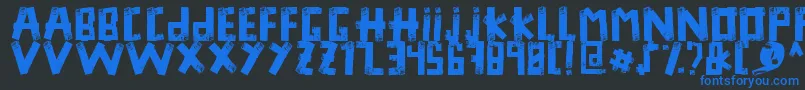 Duck Tape Font – Blue Fonts on Black Background