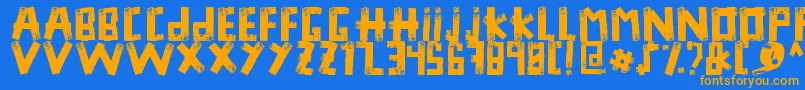 Duck Tape Font – Orange Fonts on Blue Background