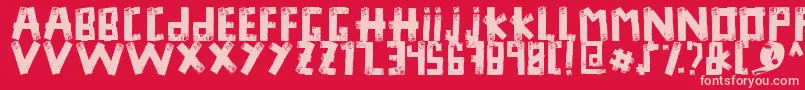Duck Tape Font – Pink Fonts on Red Background
