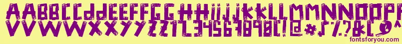 Duck Tape Font – Purple Fonts on Yellow Background