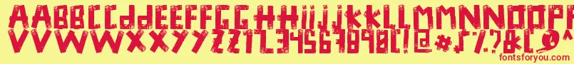 Duck Tape Font – Red Fonts on Yellow Background