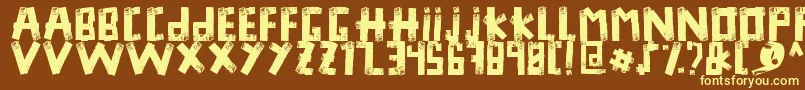 Duck Tape Font – Yellow Fonts on Brown Background