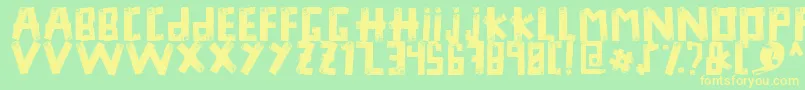 Duck Tape Font – Yellow Fonts on Green Background