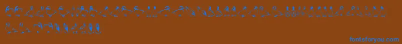 Duck Font – Blue Fonts on Brown Background