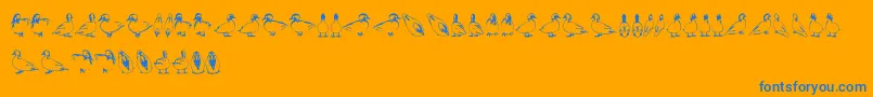 Duck Font – Blue Fonts on Orange Background