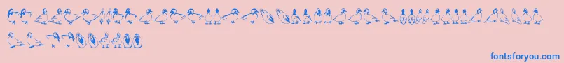 フォントDuck – ピンクの背景に青い文字
