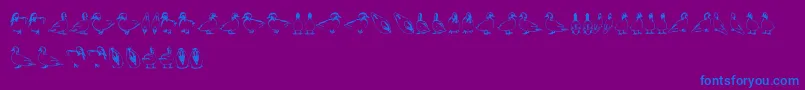 Duck Font – Blue Fonts on Purple Background