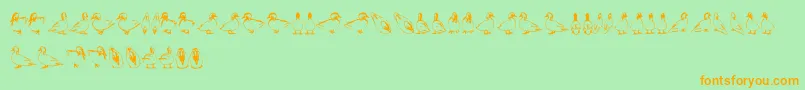 Police Duck – polices orange sur fond vert