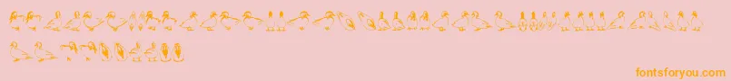 フォントDuck – オレンジの文字がピンクの背景にあります。