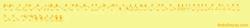 Duck Font – Orange Fonts on Yellow Background