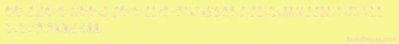 Duck Font – Pink Fonts on Yellow Background