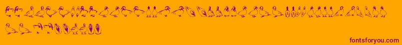 Duck Font – Purple Fonts on Orange Background