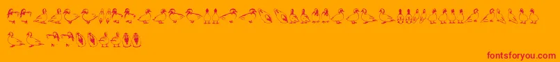 Police Duck – polices rouges sur fond orange