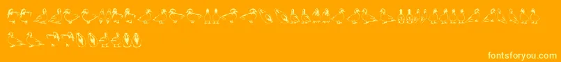 Duck Font – Yellow Fonts on Orange Background