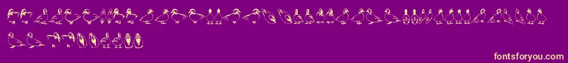Police Duck – polices jaunes sur fond violet