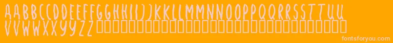 Angsm Font – Pink Fonts on Orange Background